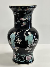 Antique Chinese Porcelain Black Fencai Vase