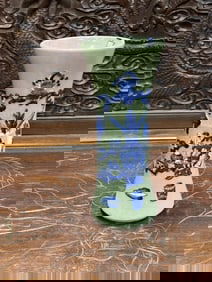 Chinese Green Glaze Blue and White Porcelain Vase