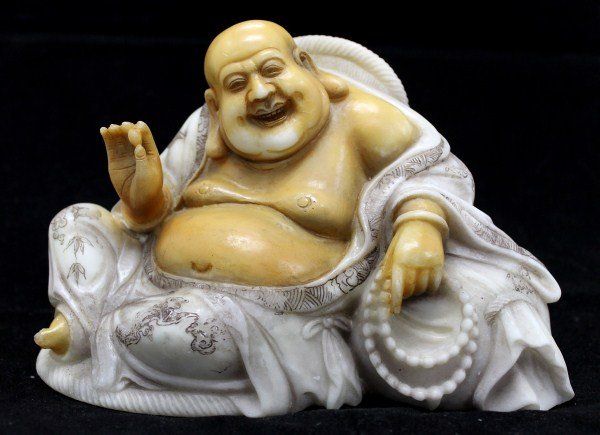 Chinese Soapstone Carving - Buddha: Chinese Soapstone Carving - Buddha. Size: W8" H5" Starting Bid: 100