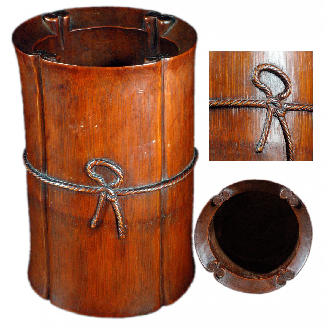 Bamboo Pen Holder: Size:H:8" D:6" Starting Bid: 100