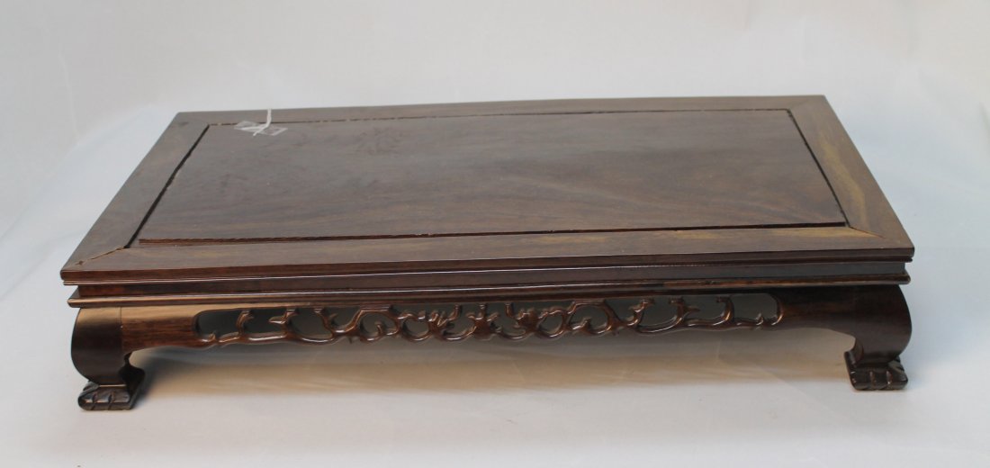 Small Chinese Rosewood Tea Table: Size:L:21 3/4", H:4", W:12 1/2" Starting Bid: 25