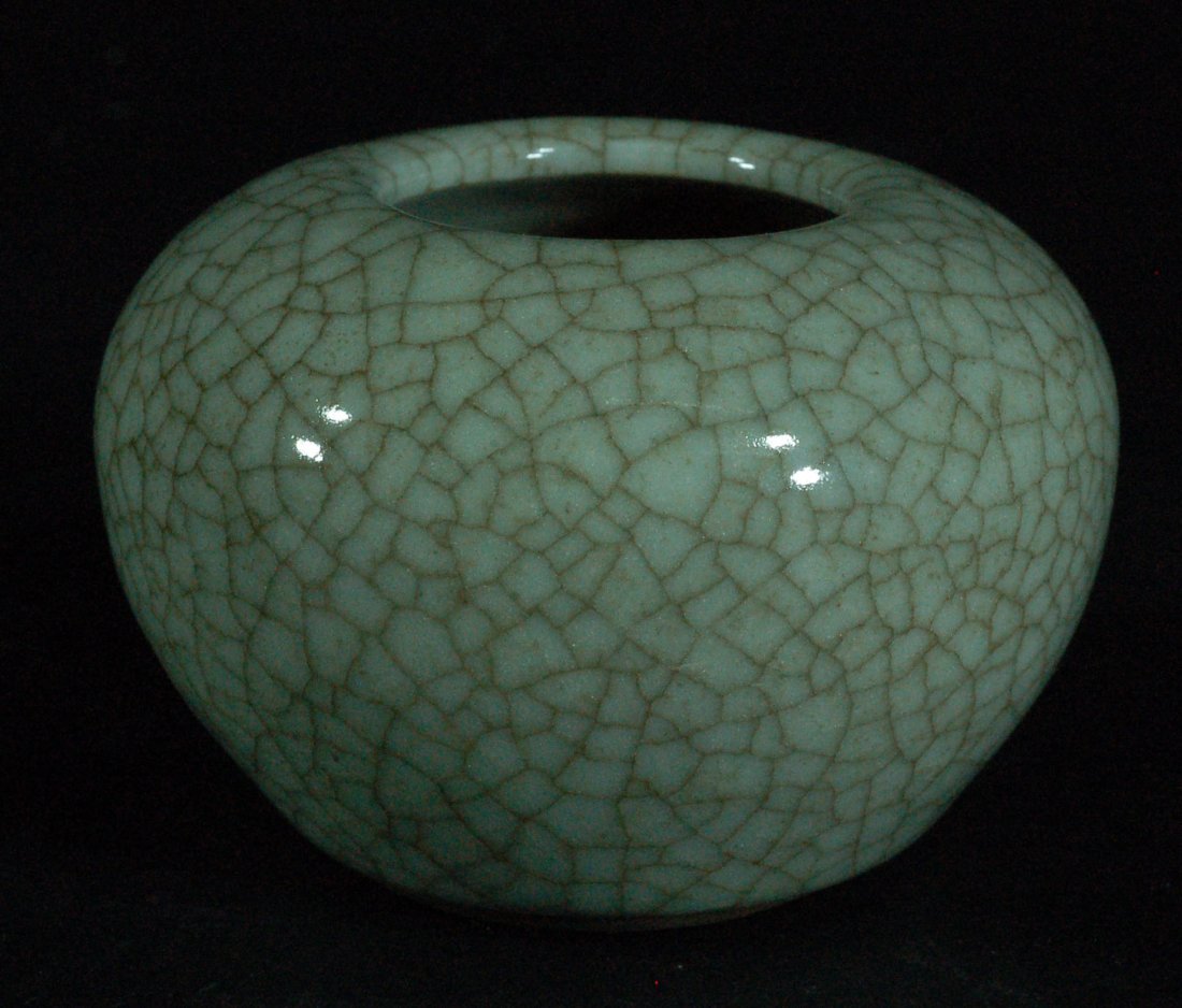 Crackle Glazed Jun Style Brush Washer: Size:H:2",D:3" Starting Bid: 20