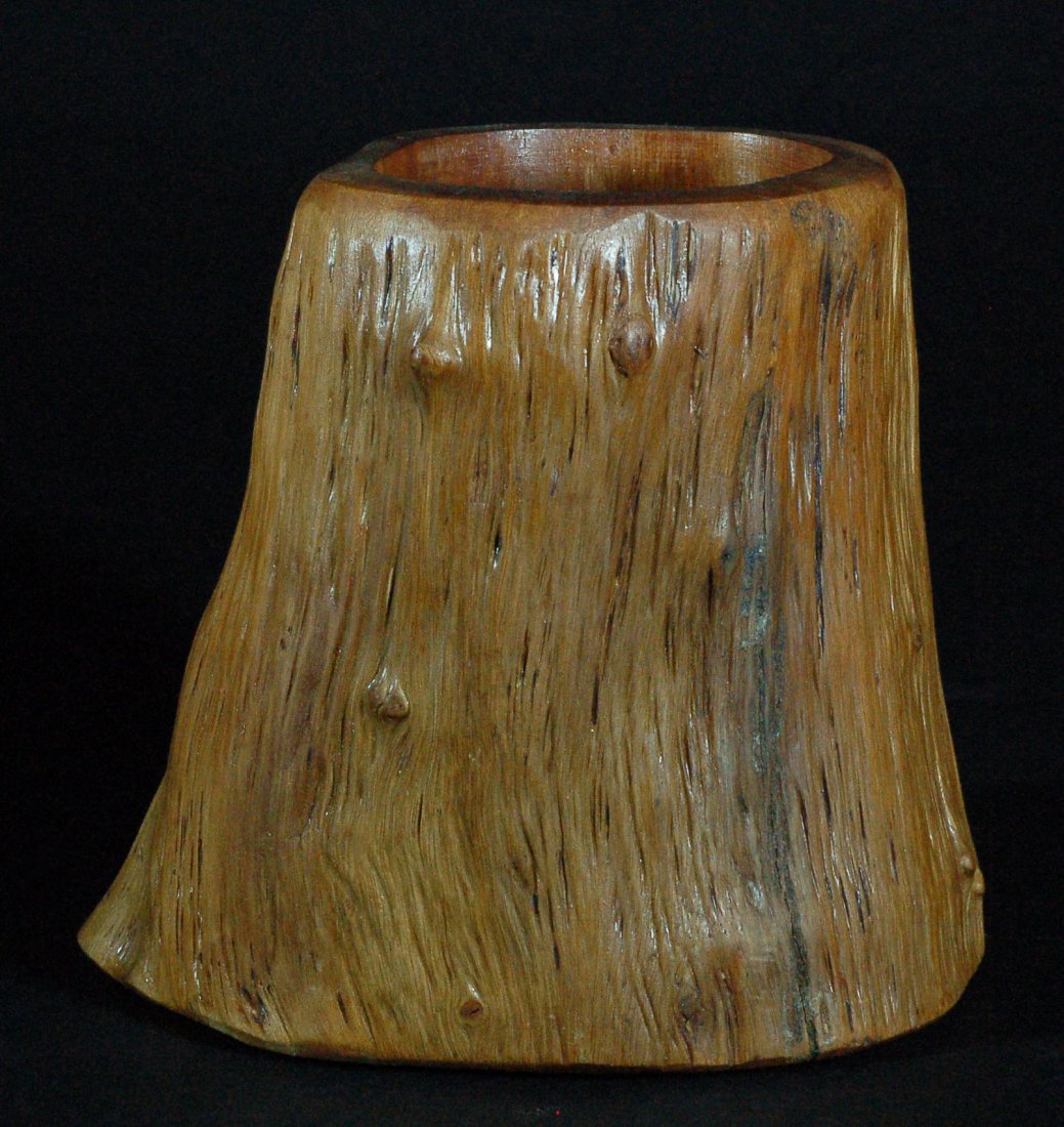 Wooden Pen Holder: Size:H:5", W:5 1/4" Starting Bid: 20
