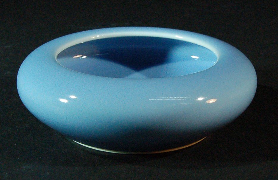 Light-Blue Glazed Washer: Size:D:5", H:1 1/2" Condition: Starting Bid: 50