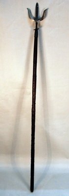 Antique Spear with Decorated Wood Handle: Size:L:62" Starting Bid: 50
