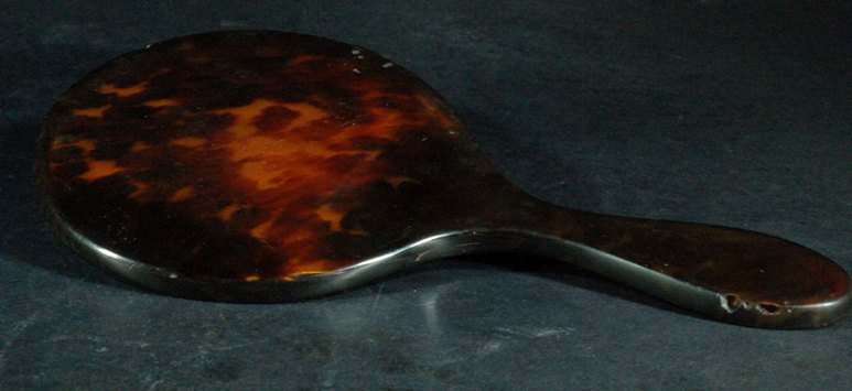 Old Tortoise Shell Hand Mirror: Size:L10" Starting Bid: 20