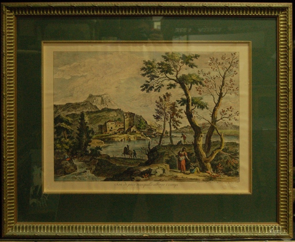 Francesco Bartolozzi - Hand Colored Engraving: Size: 21" x 23"