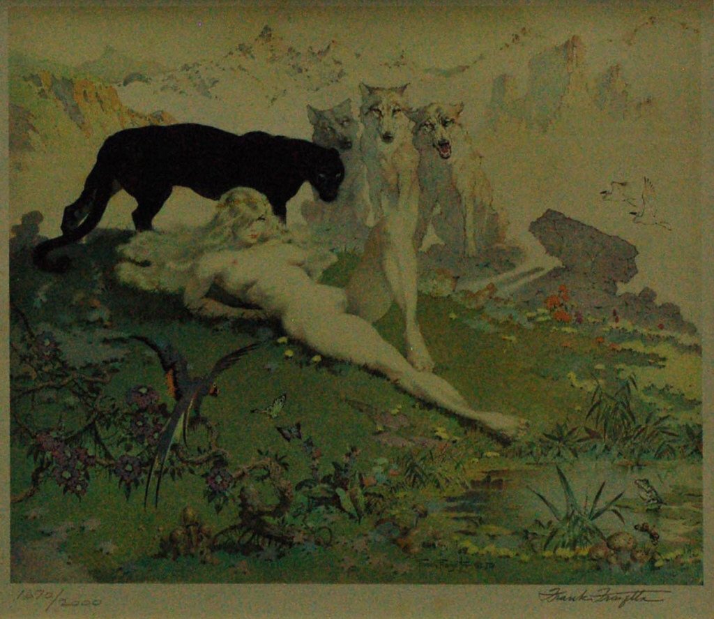 FRANK FRAZETTA - Signed & Numbered Print: Edition #1670/2000. Size : 13" x 14.5"