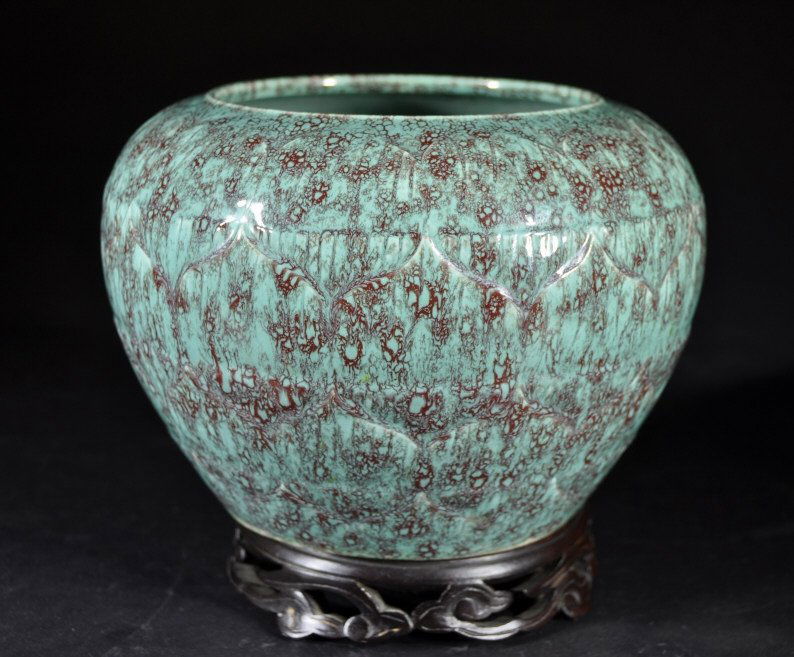 Chinese Flame-Glazed Lotus Bowl (1 of 3)