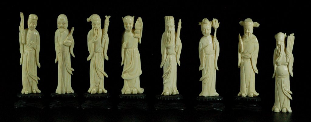 Eight Carved Immortal Figures (1 of 4)
