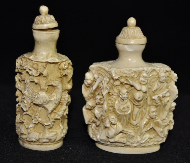 Two Chinese Carved Snuff Bottles (1 of 1)
