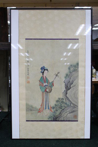 Framed Chinese Painting on Silk (1 of 6)