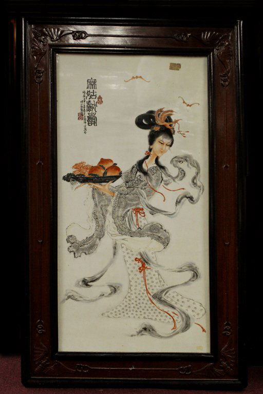 Fine Porcelain Painting Set in Frame (1 of 3)