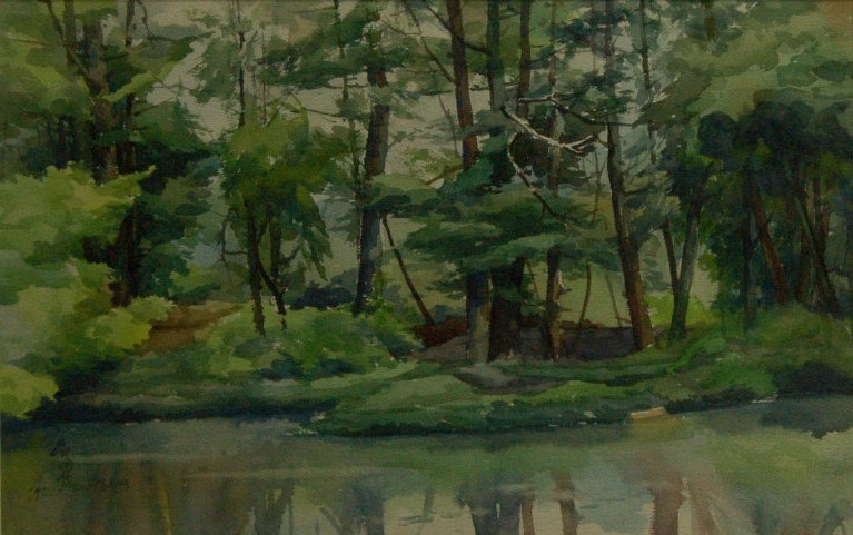KUO CHANG - Watercolor Painting - Forrest: Size: 14 1/2" x 21"