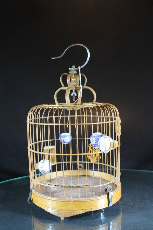 Chinese Carved Bamboo Birdcage (1 of 1)