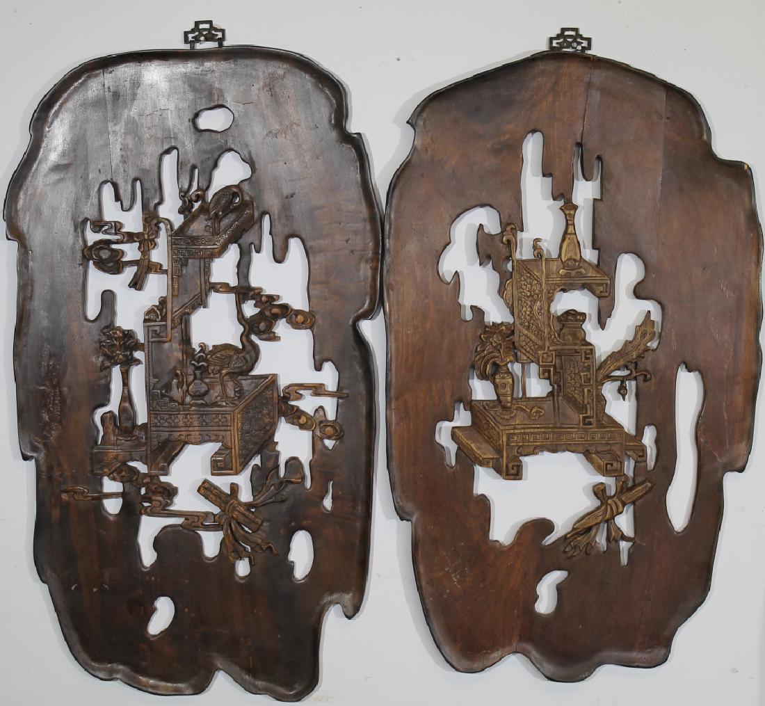 Highly Carved Chinese Scenic Panels (1 of 4)