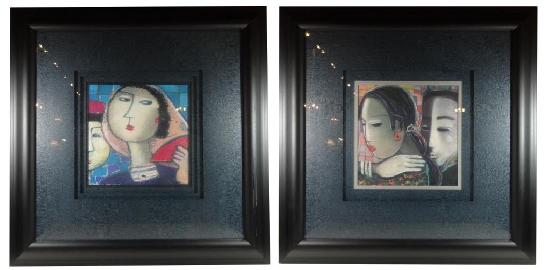 2 PC FRAMED DECORATIVE PRINTS, FRAMED SIZE APPROX 24.5" (1 of 10)