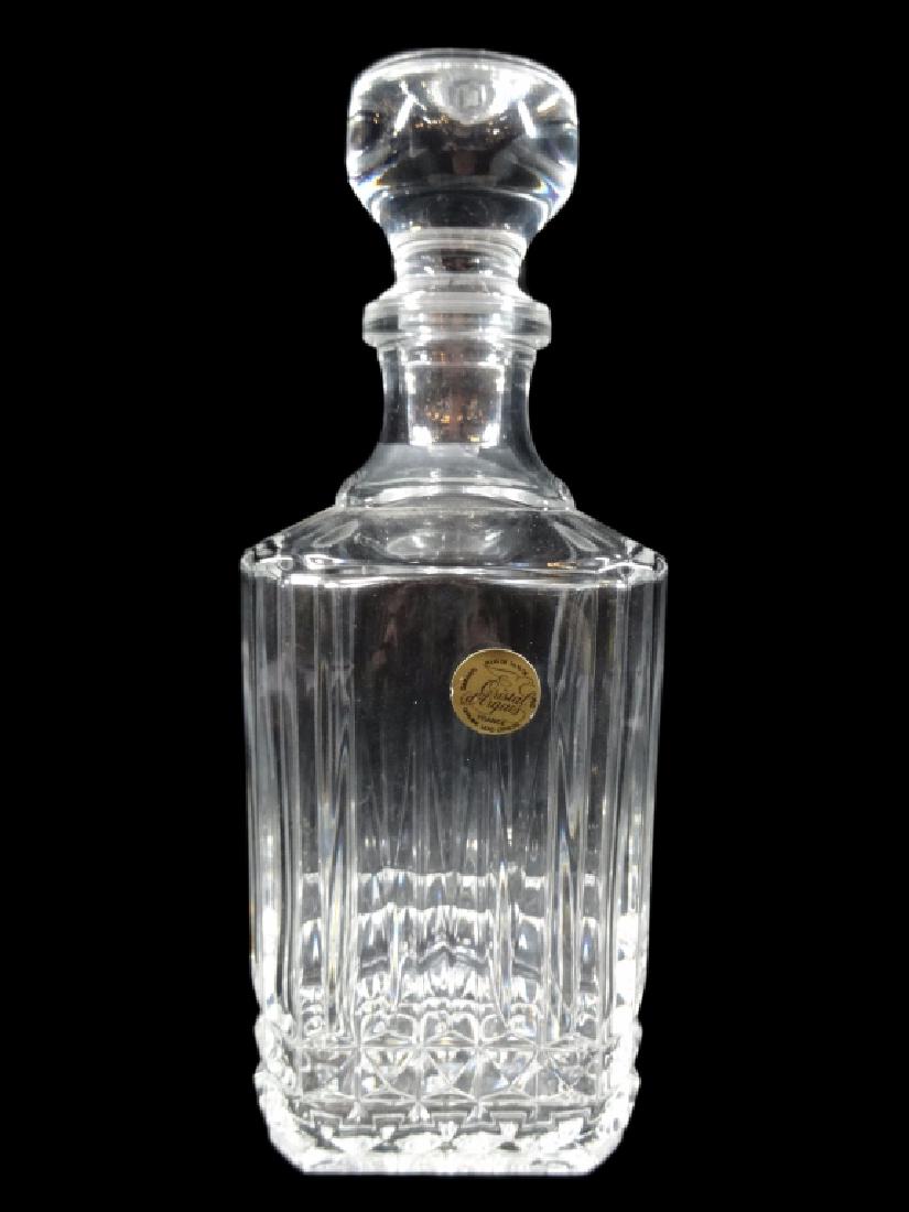 SQUARE CRYSTAL DECANTER, 24% LEAD CRYSTAL, WITH CRISTAL (1 of 4)