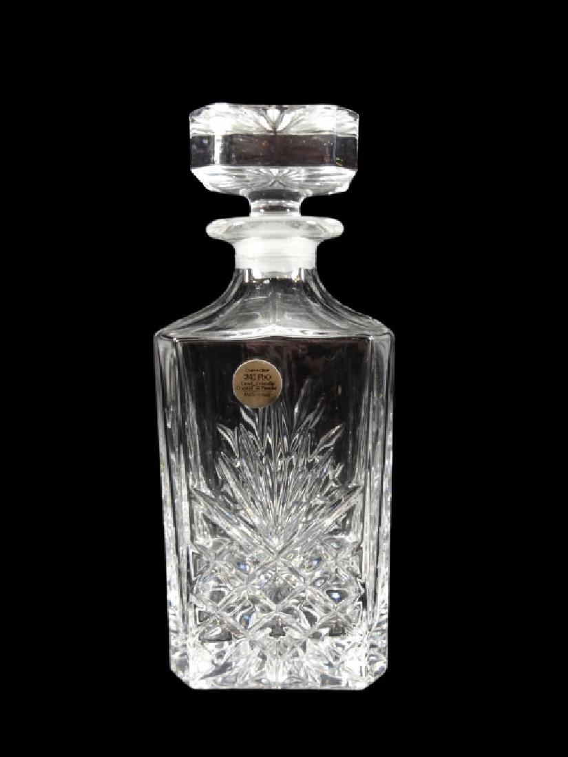 SQUARE CRYSTAL DECANTER, 24% LEAD CRYSTAL, MADE IN (1 of 4)