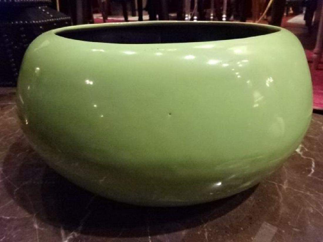 MID CENTURY CERAMIC PLANTER, PALE GREEN, VERY GOOD (1 of 3)