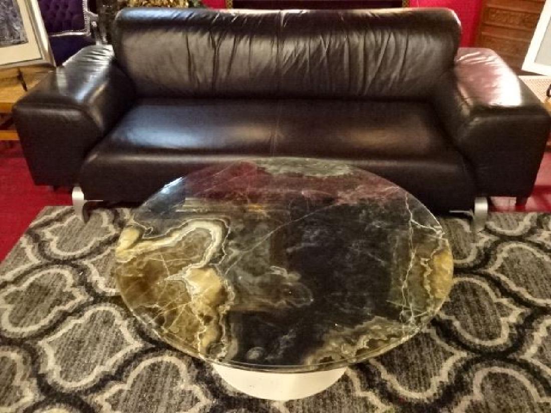 MODERN DESIGN LEATHER SOFA, MOCHA BROWN LEATHER WITH (1 of 6)