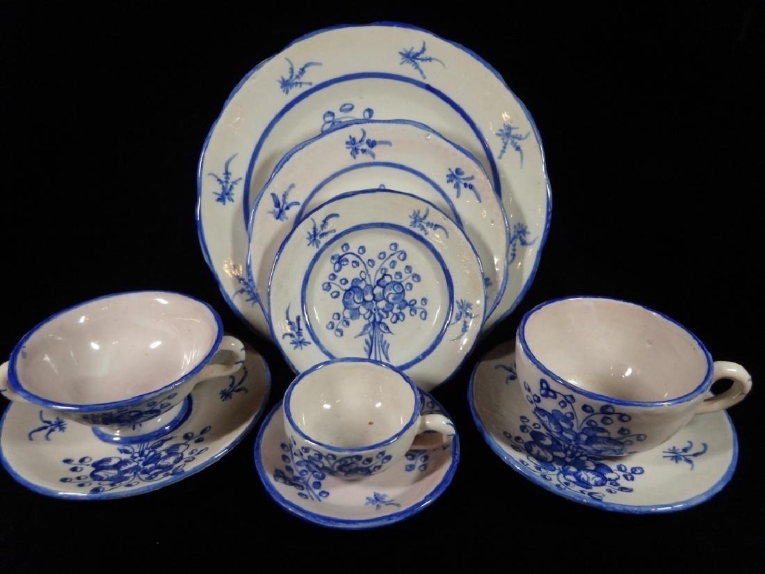 134 PC BLUE & WHITE MAJOLICA CHINA SERVICE, MADE IN (1 of 11)