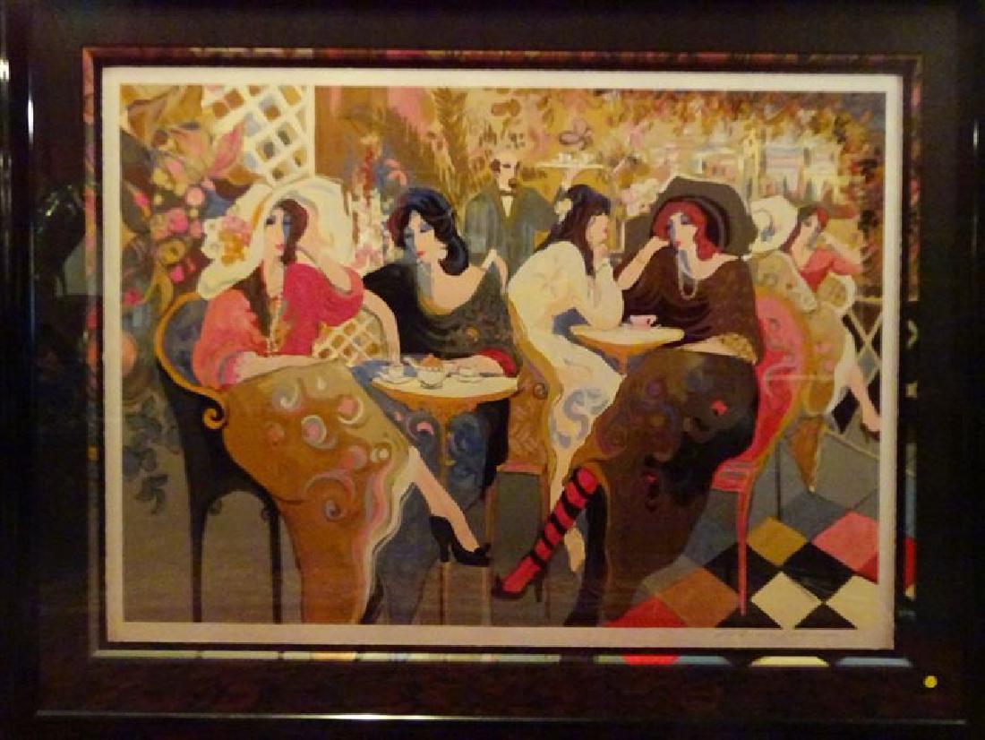 HUGE ISAAC MAIMON SIGNED SERIGRAPH, "LE PETIT BISTRO", (1 of 10)