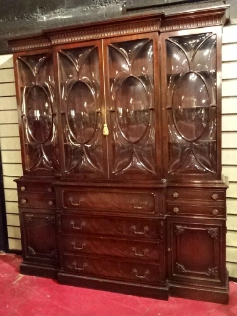 MAHOGANY BUBBLE GLASS BREAKFRONT, EARLY 20TH C., WITH (1 of 11)