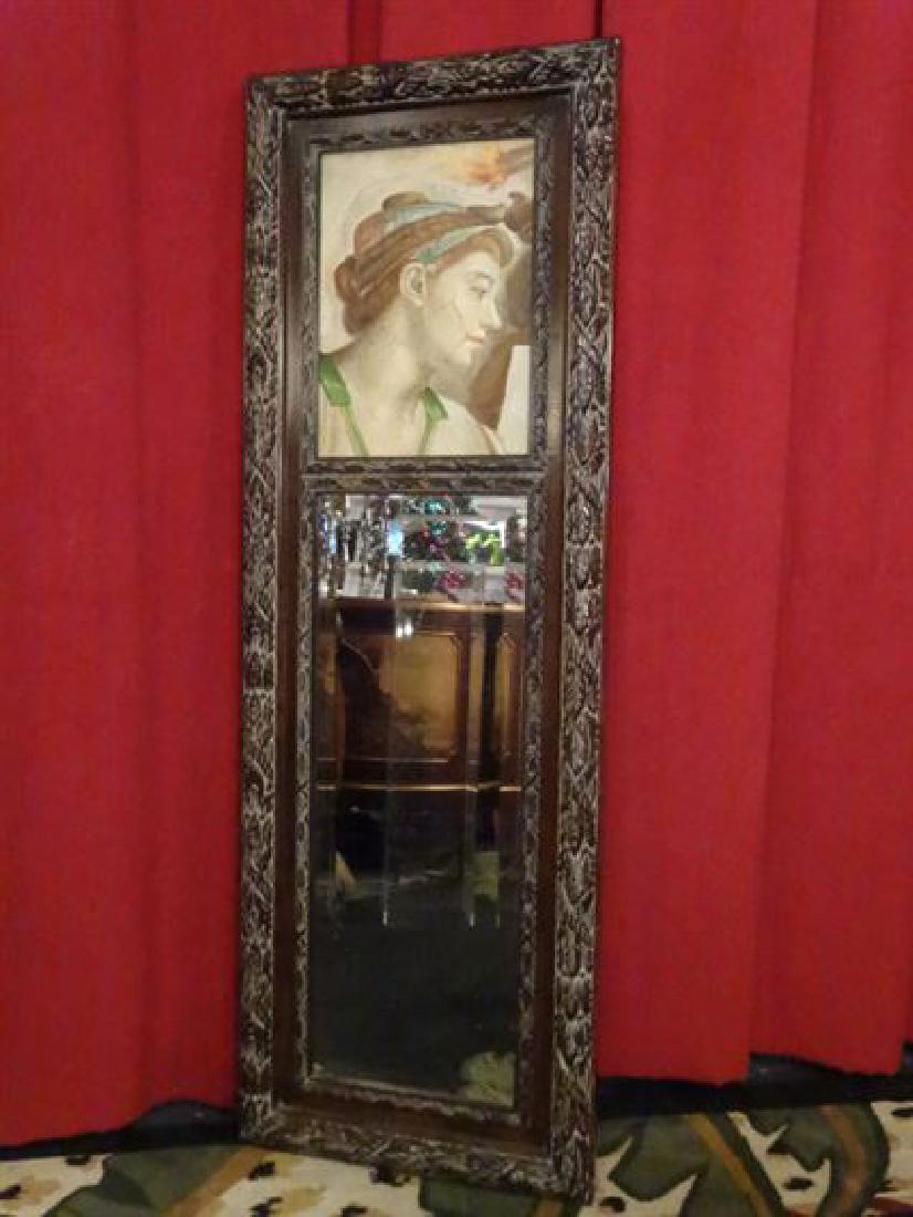 LARGE TRUMEAU MIRROR, ACRYLIC PAINTING ON CANVAS IN (1 of 5)
