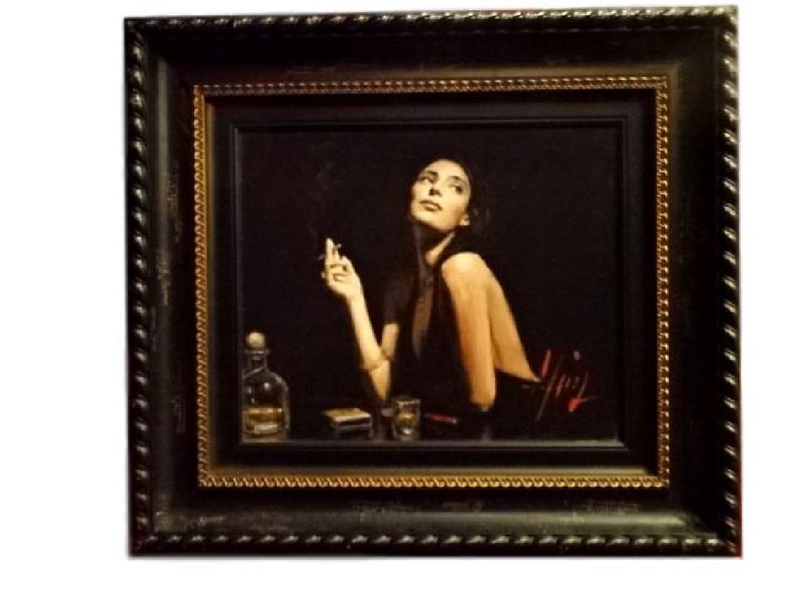 FABIAN PEREZ LIMITED EDITION GICLEE, WOMAN AT BAR, (1 of 7)