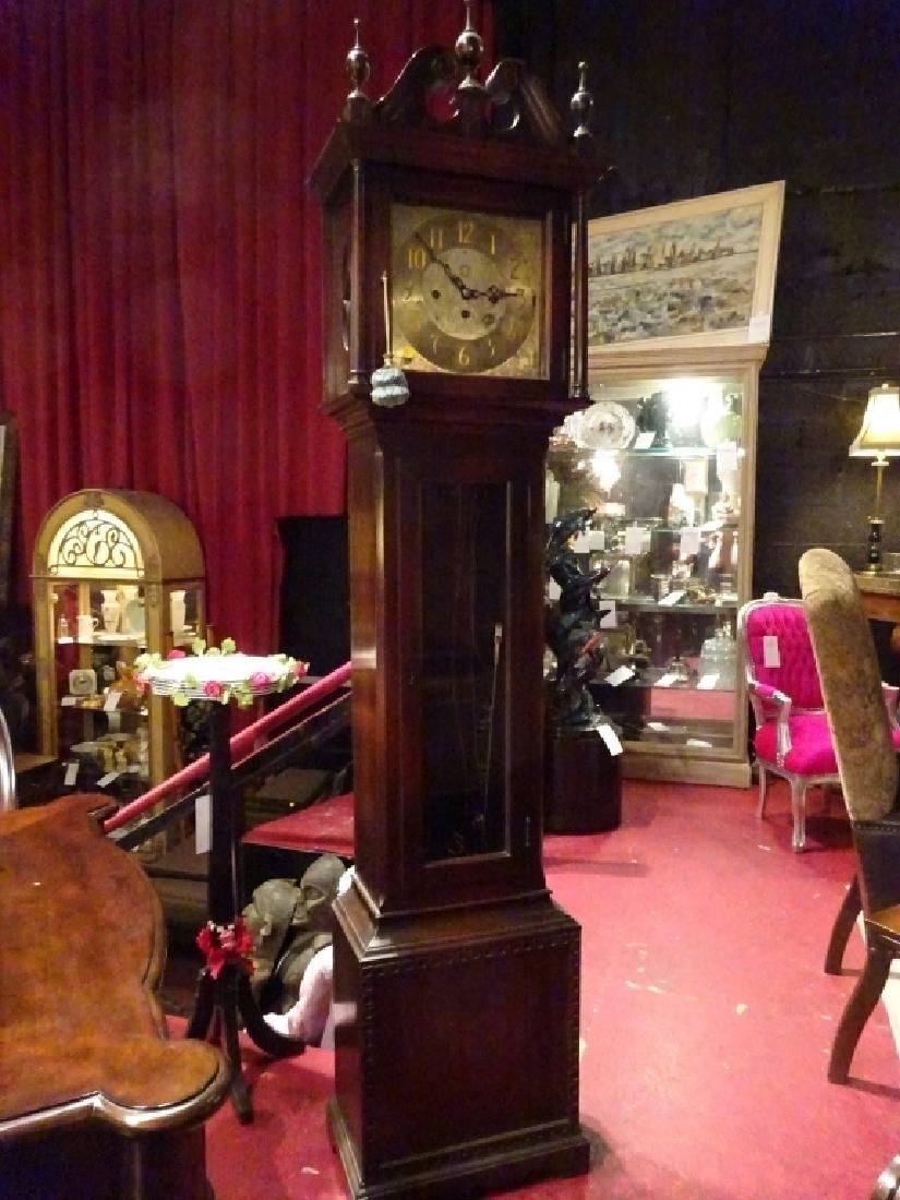 MAHOGANY CHIPPENDALE STYLE MAHOGANY GRANDFATHER CLOCK, (1 of 8)