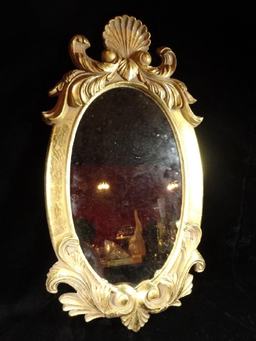 OVAL MIRROR, ACANTHUS LEAF DESIGN, GOLD FINISH, (1 of 4)