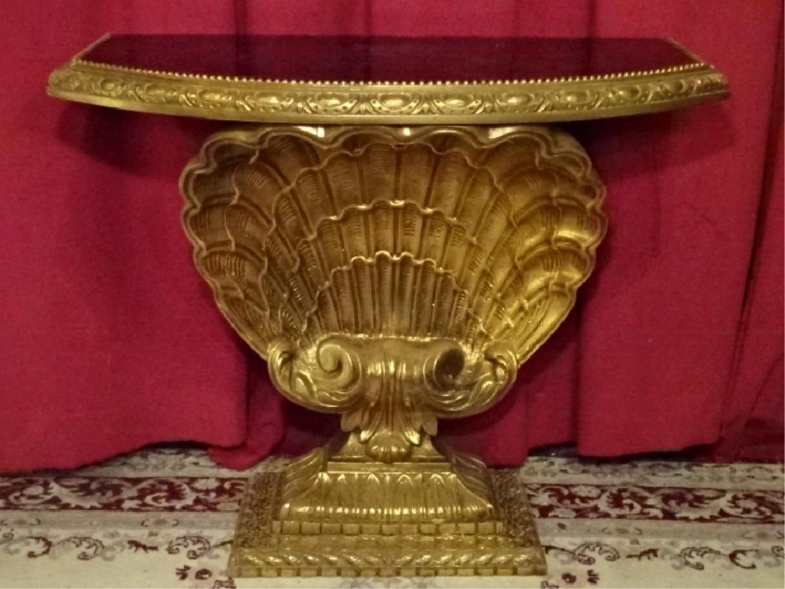 MID CENTURY ITALIAN SHELL FORM CONSOLE TABLE, HOLLYWOOD (1 of 7)
