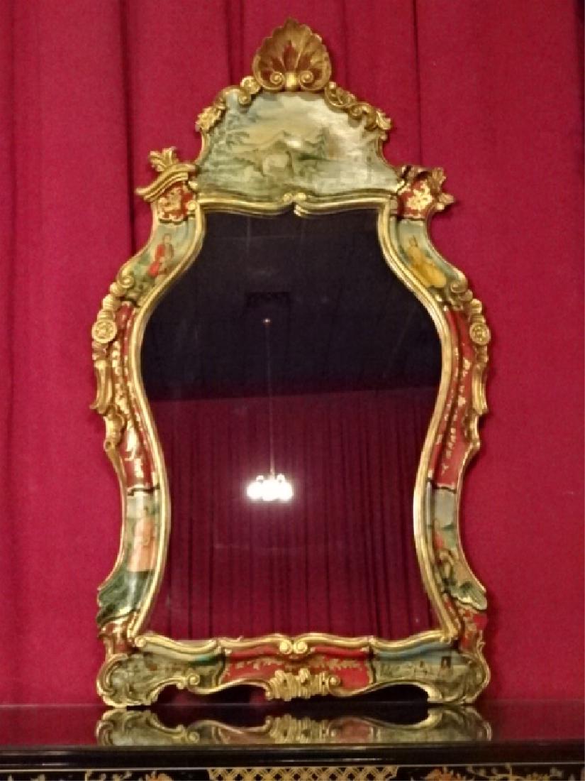 EARLY 20TH C. ITALIAN ROCOCO GILT MIRROR, PAINTED (1 of 8)