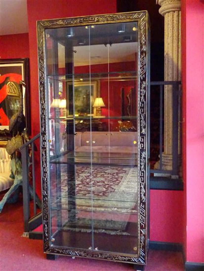 HENREDON LIGHTED DISPLAY CABINET, MIRRORED BACK, GLASS (1 of 9)