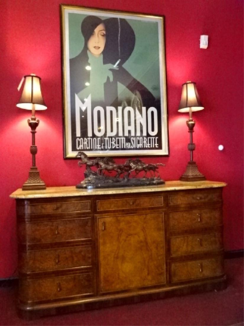 FRANCESCO MOLON ITALIAN SIDEBOARD, MARBLE TOP, BURL (1 of 7)