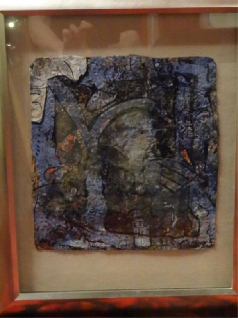 ALEXANDER GORE OIL ON PAPER PAINTING, ABSTRACT BLUE (1 of 6)