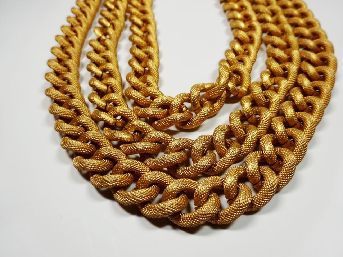 1960'S MONET DOUBLE STRAND CHAIN NECKLACE, GOLD FINISH,: 1960'S MONET DOUBLE STRAND CHAIN NECKLACE, GOLD FINISH, APROX 17", SKU5276.0305