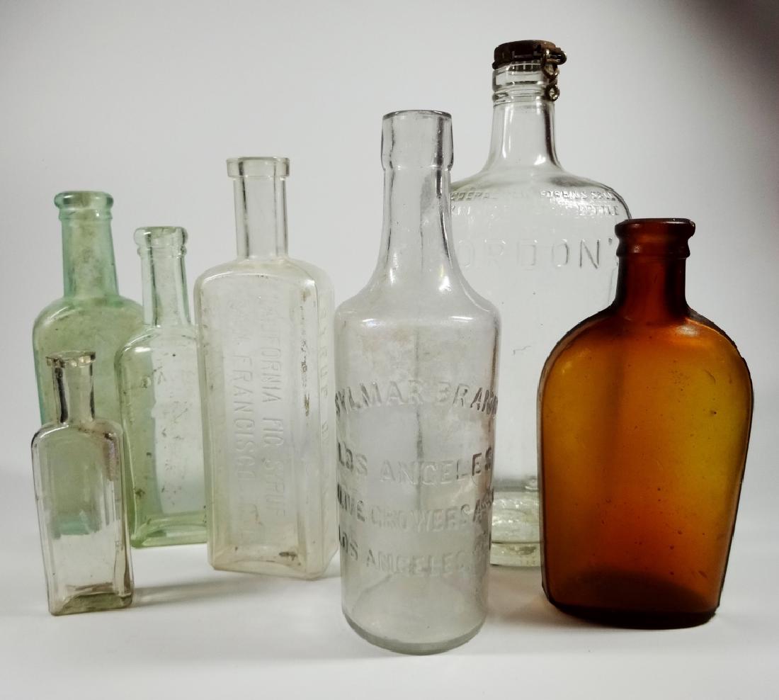 7 PC VINTAGE BOTTLES, INCLUDING CALIFORNIA FIG SYRUP (1 of 9)