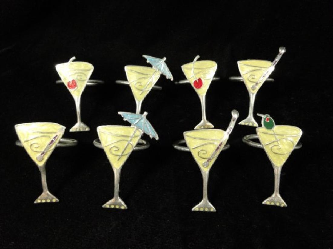 8 NAPKIN RINGS, MARTINI GLASS DESIGN: 8 NAPKIN RINGS, MARTINI GLASS DESIGN