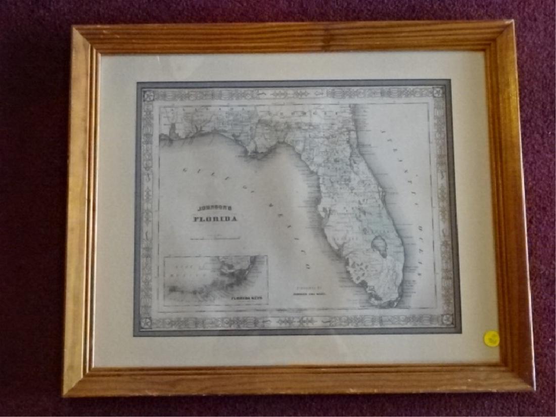 JOHNSON'S MAP OF FLORIDA CIRCA 1863 PUBLISHED BY (1 of 7)