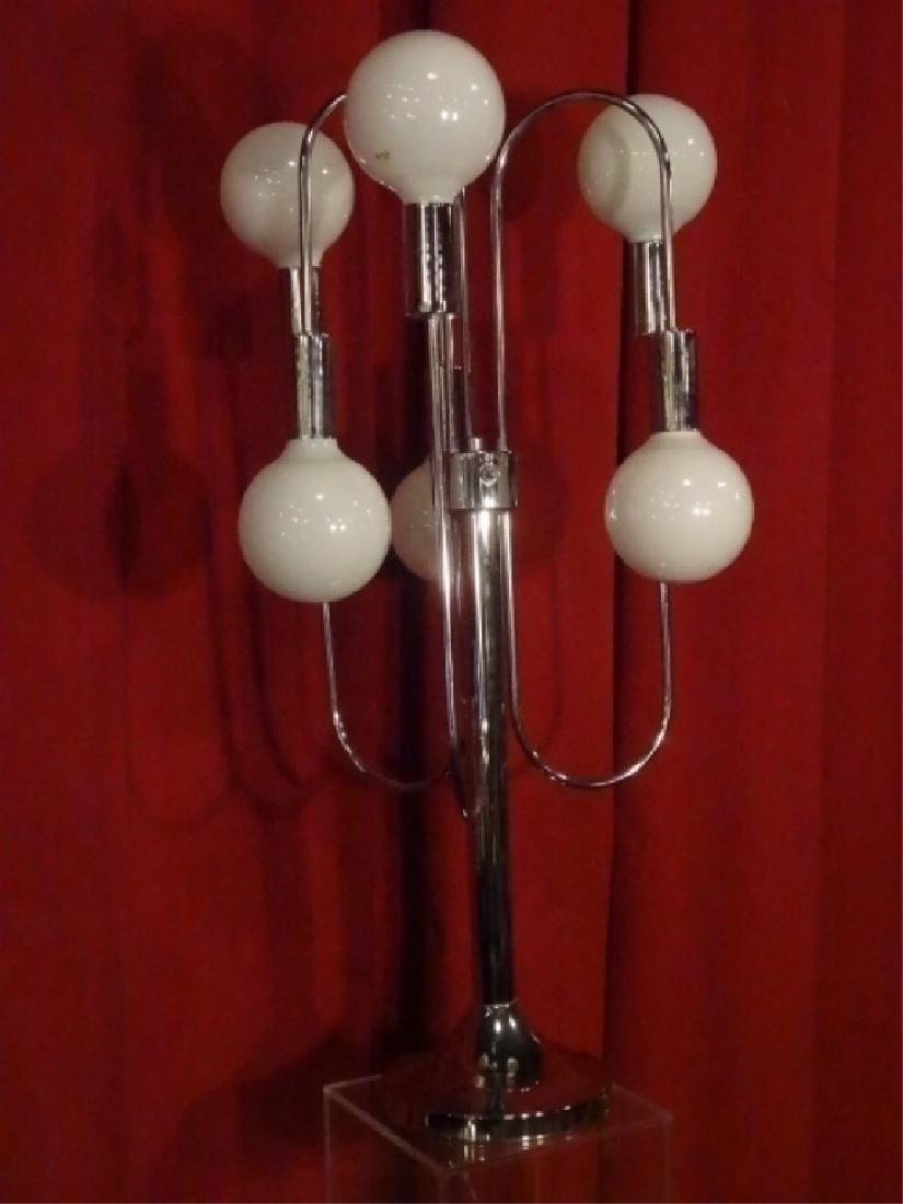 1970's ROBERT SONNEMAN STYLE CHROME TABLE LAMP, 6: 1970's ROBERT SONNEMAN STYLE CHROME TABLE LAMP, 6 LIGHTS, APPROX 34"H, SKU6183.05