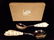 2 PC SEASHELL HANDLE SERVING UTENSILS, IN ORIGNAL BOX,