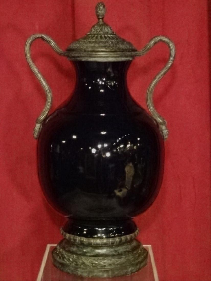 THEODORE ALEXANDER BRONZE AND PORCELAIN URN, BLACK (1 of 6)