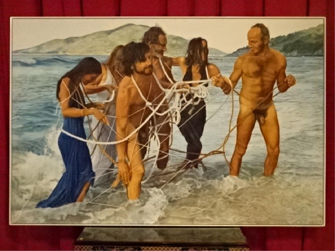 HUGE MARIANNE MILLER (B. 1932) OIL ON CANVAS PAINTING, (1 of 9)