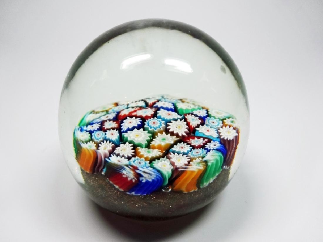 MURANO ART GLASS PAPERWEIGHT, MILLEFIORI CANES WITH (1 of 6)