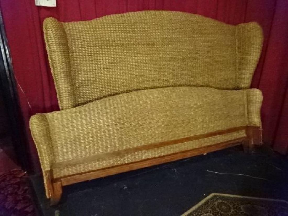 KING SIZE RATTAN AND WOOD BED, TOMMY BAHAMA STYLE, (1 of 6)