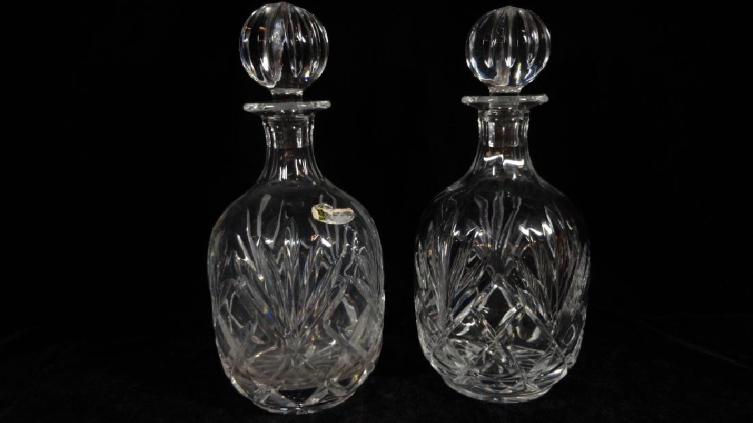 PAIR CRYSTAL DECANTERS, PARTIAL LABEL (MAY BE BLOCK (1 of 6)