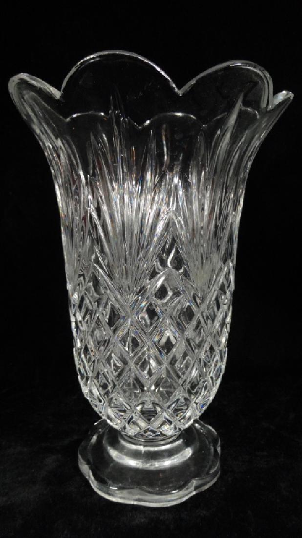 FOOTED CRYSTAL VASE, APPROX 10"H, SKU317.17 (1 of 3)