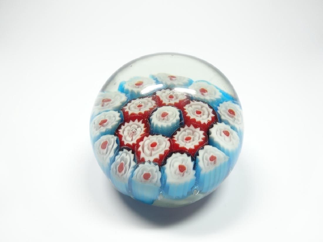 ART GLASS PAPERWEIGHT, MILLEFIORI CANES, APPROX 2" (1 of 5)